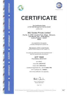 IATF-certificate