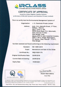 ISO 14001 : 2015 Certificate